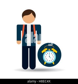 Student einheitliche Schule Uhr Design Vektor Illustration Eps 10 Stock Vektor
