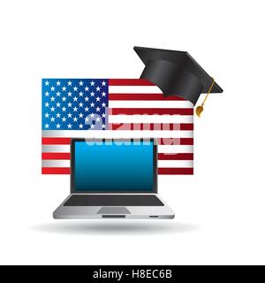 Online-Bildung Usa Graduierung Icon Design Vektor Illustration Eps 10 Stock Vektor