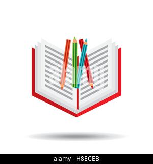Konzept Schule Buch Farben Vektor Illustration Eps 10 Stock Vektor