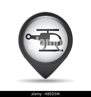 Symbol Hubschrauber Pin Karte Symbol Vektor Illustration Eps 10 Stock Vektor