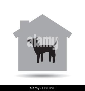 Hund Haustier Haus Symbol Vektor Illustration Eps 10 Stock Vektor