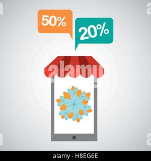 Blumenarrangement Shop online-Rabatt Konzept Vektor Illustration Eps 10 Stock Vektor