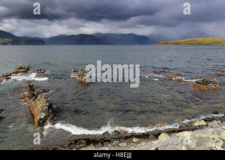 Unalaska Bucht, Dutch Harbor, Aleuten, Alaska, Vereinigte Staaten von Amerika, Nordamerika Stockfoto