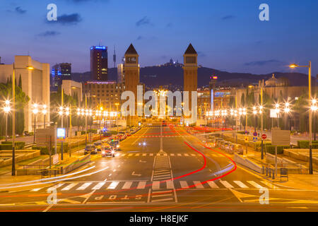 Placa de Espana (Placa d ' Espanya) aus dem National Palace, Barcelona, Katalonien, Spanien, Europa Stockfoto