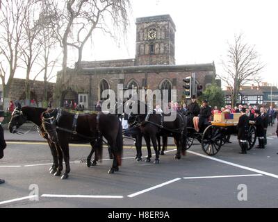 König Richard III - die Prozession seine sterblichen Überreste durch Leicester - März 2015 Stockfoto