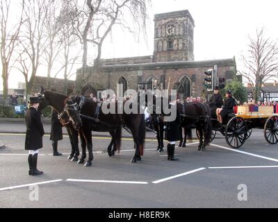 König Richard III - die Prozession seine sterblichen Überreste durch Leicester - März 2015 Stockfoto