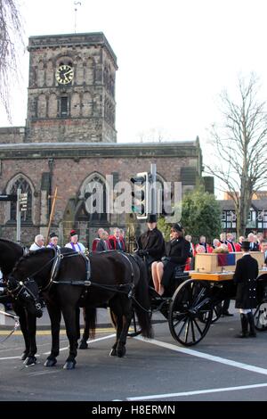 König Richard III - die Prozession seine sterblichen Überreste durch Leicester - März 2015 Stockfoto