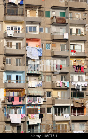 Balkon der Wohnung Block, Kairo, Ägypten, Nordafrika Stockfoto