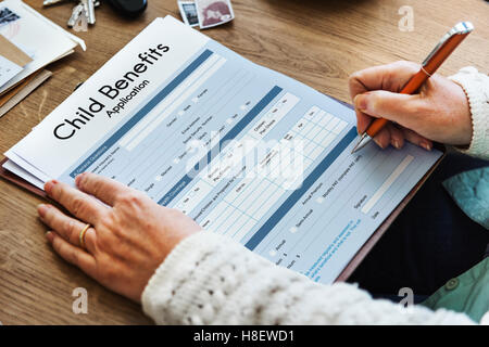 Kind Vorteile Anwendung Form Konzept Stockfoto