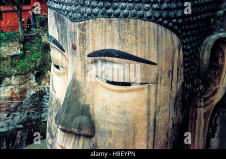 Der Riesenbuddha in Leshan, Sichuan, China. Stockfoto