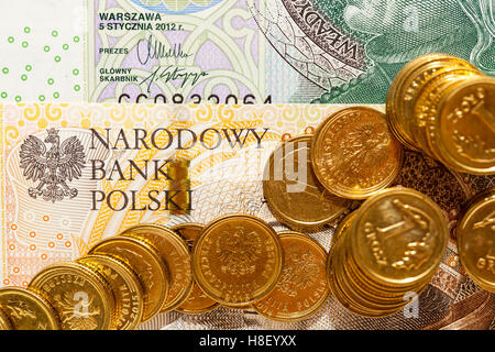 Polnischer Zloty closeup Stockfoto