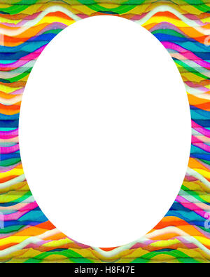 Weißer Kreis Rahmenhintergrund mit verzierten Design Grenzen Stockfoto