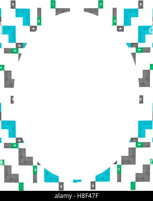 Weißer Kreis Rahmenhintergrund mit verzierten Design Grenzen Stockfoto