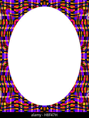 Weißer Kreis Rahmenhintergrund mit verzierten Design Grenzen Stockfoto