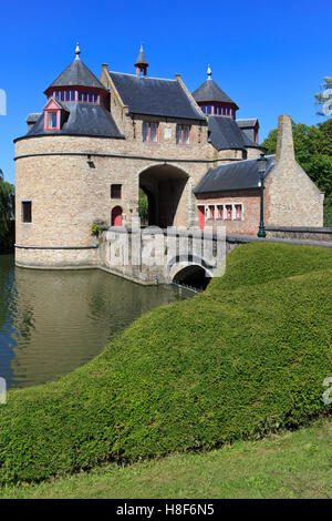 Der Esel Tor (Ezelpoort) von 1297 in Brügge, Belgien Stockfoto