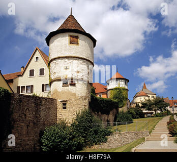 Dettelbach Stadtmauer, Franken, Bayern Stockfoto