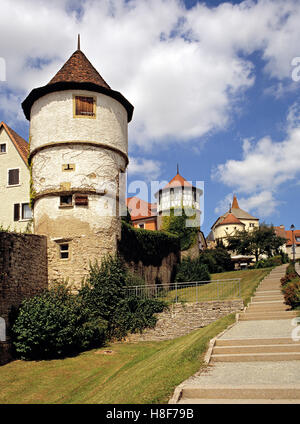 Dettelbach Stadtmauer, Franken, Bayern Stockfoto