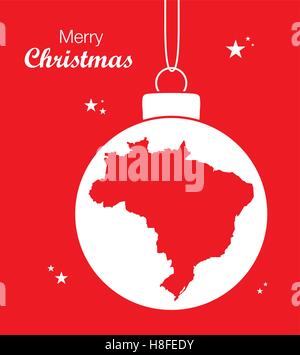 Frohe Weihnachten Karte Brasilien Stock Vektor