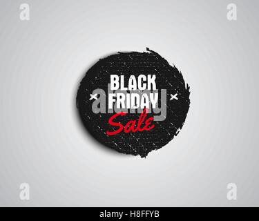 Schwarzer Freitag Verkauf schwarzen Tag, runde Schaltfläche "Werbung", Label, Banner, Abzeichen Design. Vektor-illustration Stock Vektor