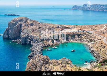 St Paul Bay. Lindos, Rhodos, Griechenland Stockfoto