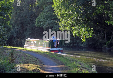 Narrowboat in Ferne, Bridgewater Canal Runcorn im Sommer, Ufer, Cheshire, England, UK Stockfoto