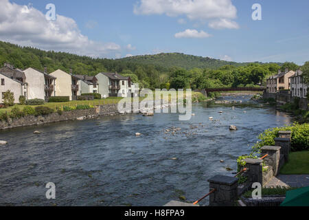 Lakeland Dorf im Wildwasser Hotel, Backbarrow, Nr. Ulverston, Englisch Lake District Stockfoto