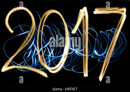 Lightpainting Jahr 2017 Stockfoto