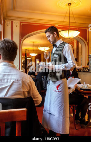 Prag Cafe Louvre, Narodni Trida, Interieur Cafe Louvre Prag Tschechische Republik Stockfoto