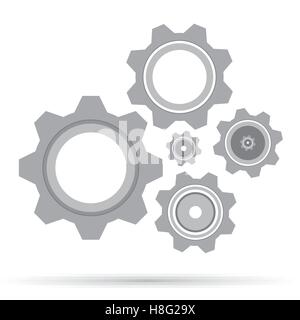 Getriebe, Symbol, Vektor, Maschine, Rad, Hintergrund, Sammlung, Zahnrad, Zahnrad, Industrie, Business, Maschinenbau, Technologie, design Stock Vektor
