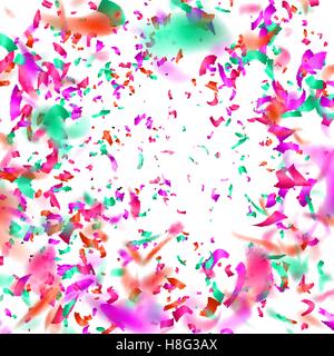 Bunte Konfetti auf weißem Hintergrund. EPS 10 Stock Vektor