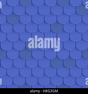 Schindeln Dach Musterdesign. Blaue Farbe. Klassischen Stil. Vektor-illustration Stock Vektor