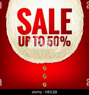 Weihnachtsverkauf mit Bart Santa. EPS 10 Stock Vektor