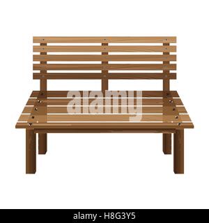 Bank, Holz, Stuhl, Illustration, flach, isoliert, Park, Tabelle, weißer Hintergrund, Vektor, Möbel, Holz, Design, Objekt Stock Vektor