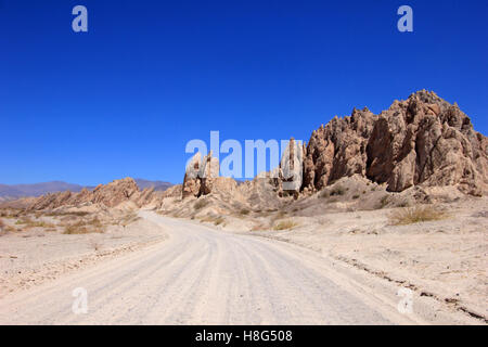 Nationalstraße 40, Quebrada de Las Flechas, gebrochen Pfeile, Salta, Cafayate, Argentinien Stockfoto