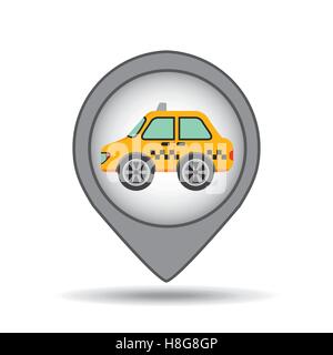 Auto Taxi Symbol Karte Zeiger Grafik Vektor Illustration Eps 10 Stock Vektor