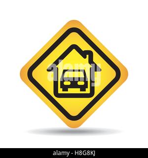 Verkehr Zeichen Konzept Symbol Auto Hause Vektor Illustration Eps 10 Stock Vektor