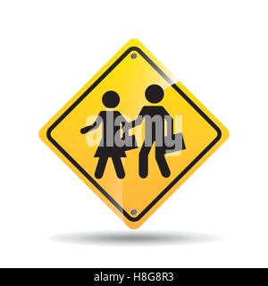 Straßenschild der Schule Zone Symbol Vektor Illustration Eps 10 Stock Vektor