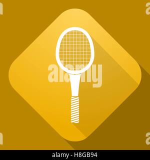 Vektor-Illustration. Vektor Icon Tennisschläger mit einen langen Schatten Stock Vektor