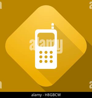 Vektor-Illustration. Vektor Icon des Mobiltelefons mit einem langen Schatten Stock Vektor
