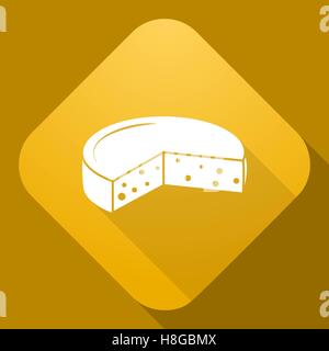 Vektor-Illustration. Vektor Icon Käse mit einem langen Schatten Stock Vektor