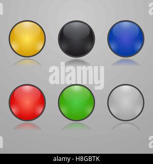 Buntes Glas Knöpfe. Vector Illustration Eps 10 Stock Vektor