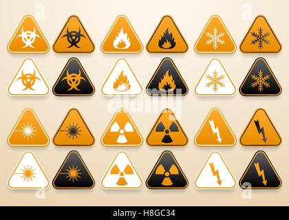 Satz von Warnzeichen Stock Vektor