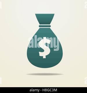 Cartoon-Brustbeutel mit Dollar-Zeichen Stock Vektor
