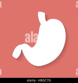 Symbol des menschlichen Magen. Flache Stilikone Vektor Stock Vektor