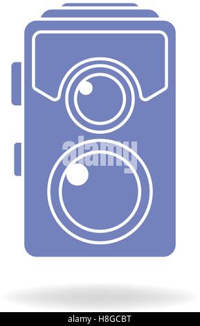 Hipster-Foto oder Kamera-Symbol. Retro, alte Foto-Kamera. Stock Vektor