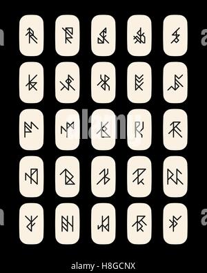 Reihe von abstrakten alte Runen Stock Vektor