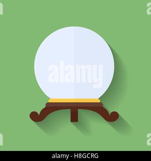 Symbol der Kristallkugel oder Kristall Kugel. Flachen Stil Stock Vektor