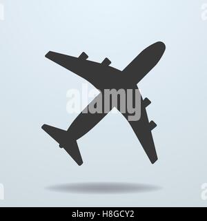 Symbol des Flugzeugs. Blackstyle. Vektor-Illustration Stock Vektor