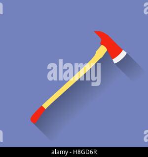 Ikone der Feuerwehrmann oder Feuerwehrmann Axt. Flachen Stil Stock Vektor