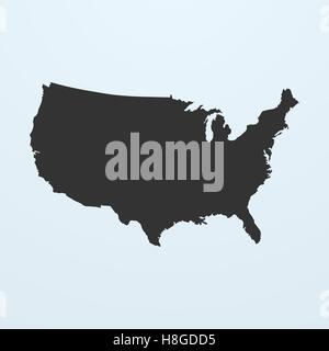 Silhouette der USA-Karte. Vereinigte Staaten von Amerika Karte Stock Vektor